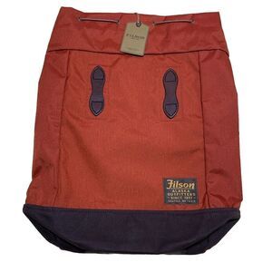FILSON Daypack Backpack Bag Nylon Rusted‎ Red Drawstring Alaska USA Top Load NWT